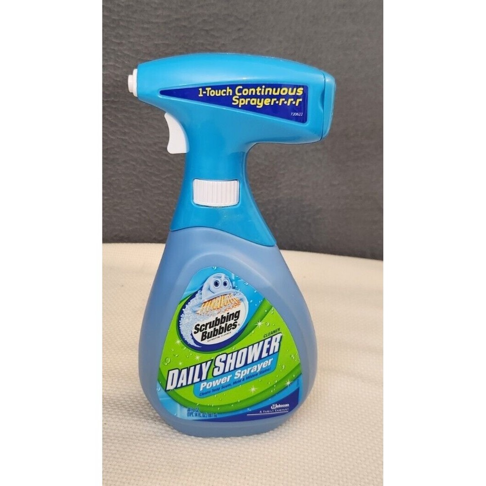 (1) Scrubbing Bubbles Daily Shower Power Sprayer‎ Cleaner Discontinued Bath Blue